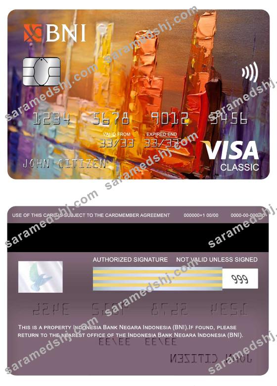 Indonesia Bank Negara Indonesia (BNI) visa classic card